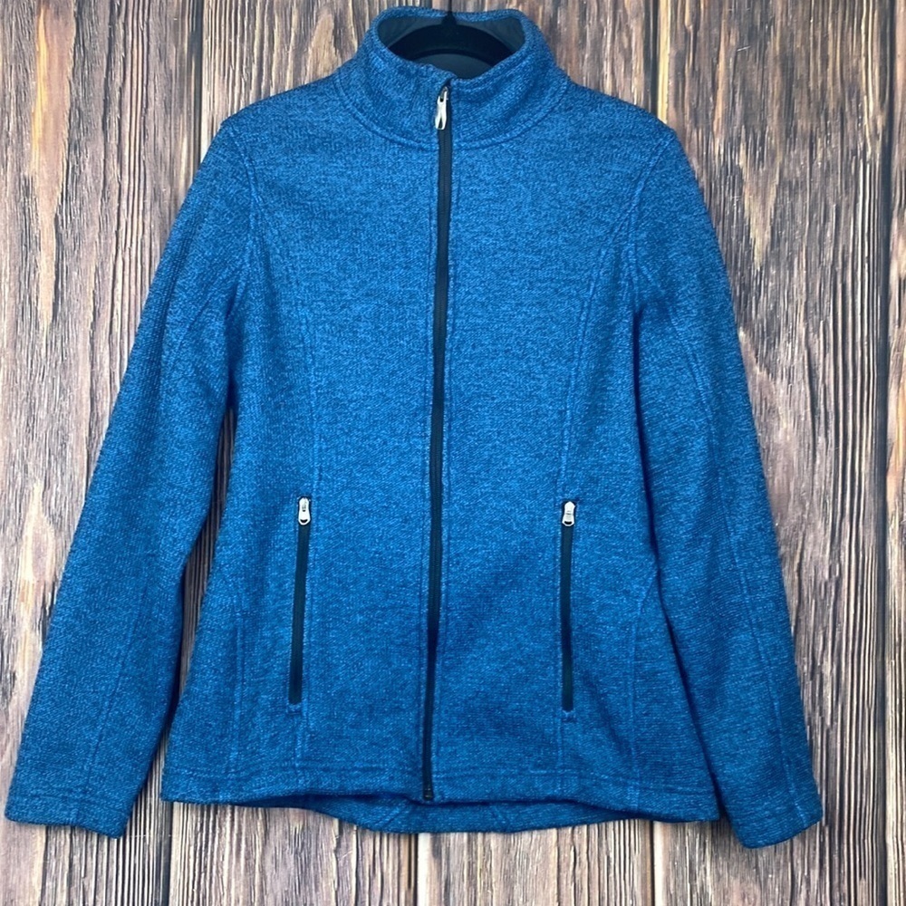 Woman’s Spyder Endure Full Zip Contoured Blue Sweater Fleece Jacket - Size Med